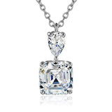925 Silver Necklace with Zircon Geometric Pendant for Women