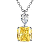 925 Silver Necklace with Zircon Geometric Pendant for Women