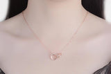 925 Silver Double Circle CZ Love Necklace for Women Wedding Gift