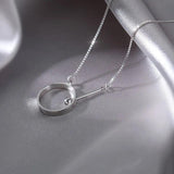 925 Silver Circle Necklace Women's Clavicle Chain Choker Kolye Colar