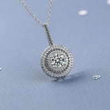 Solid Silver Women's Necklace with Spinel Pendants
