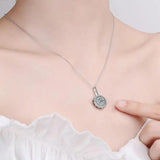 Solid Silver Women's Necklace with Spinel Pendants