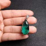 925 Silver Water Drop Zircon Pendant Necklace for Women