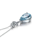 Aquamarine Water Drop Necklace Pendent