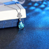 Aquamarine Water Drop Necklace Pendent