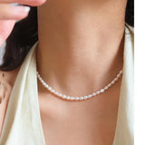 14KGF Real Pearl Necklace Women Jewelry Party T Show Runway Gown