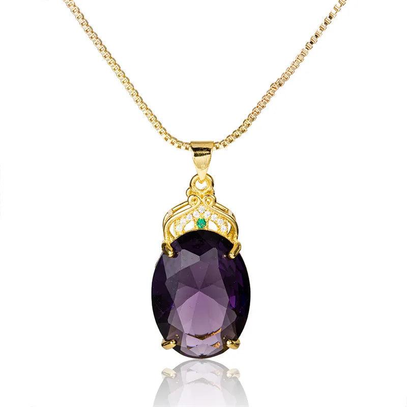 Zircon Gemstone Necklace 925 Silver Wedding Jewelry