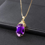 Zircon Gemstone Necklace 925 Silver Wedding Jewelry