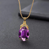 Zircon Gemstone Necklace 925 Silver Wedding Jewelry
