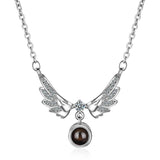 925 Silver Zirconia Angel Wings Necklace