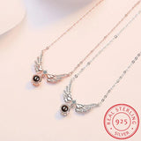925 Silver Zirconia Angel Wings Necklace