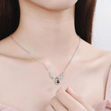 925 Silver Zirconia Angel Wings Necklace