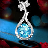 925 Silver Necklace with Zircon Gemstone for Women