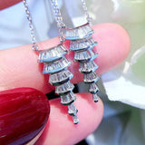 Tassel Pendant Necklace Wedding Bridal 925 Stamp Jewelry