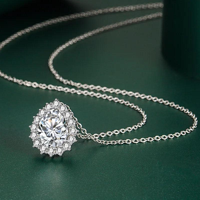 925 Silver Zircon Gemstone Pendant Necklace for Women