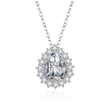 925 Silver Zircon Gemstone Pendant Necklace for Women