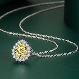 925 Silver Zircon Gemstone Pendant Necklace for Women