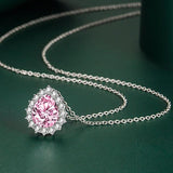 925 Silver Zircon Gemstone Pendant Necklace for Women