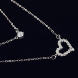 925 Silver Heart Pendant Necklace Vintage Wedding Jewelry