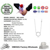 OMHXZJ Zircon S925 Sterling Silver Pendant Necklace