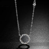 OMHXZJ Zircon S925 Sterling Silver Pendant Necklace