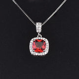 925 Silver Necklace Pendant with Zircon Gemstones for Women