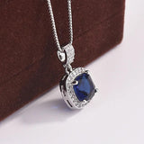 925 Silver Necklace Pendant with Zircon Gemstones for Women