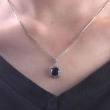 925 Silver Necklace Pendant with Zircon Gemstones for Women