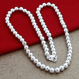 925 Silver Bead Necklace for Women Gift
