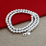 925 Silver Bead Necklace for Women Gift