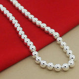 925 Silver Bead Necklace for Women Gift