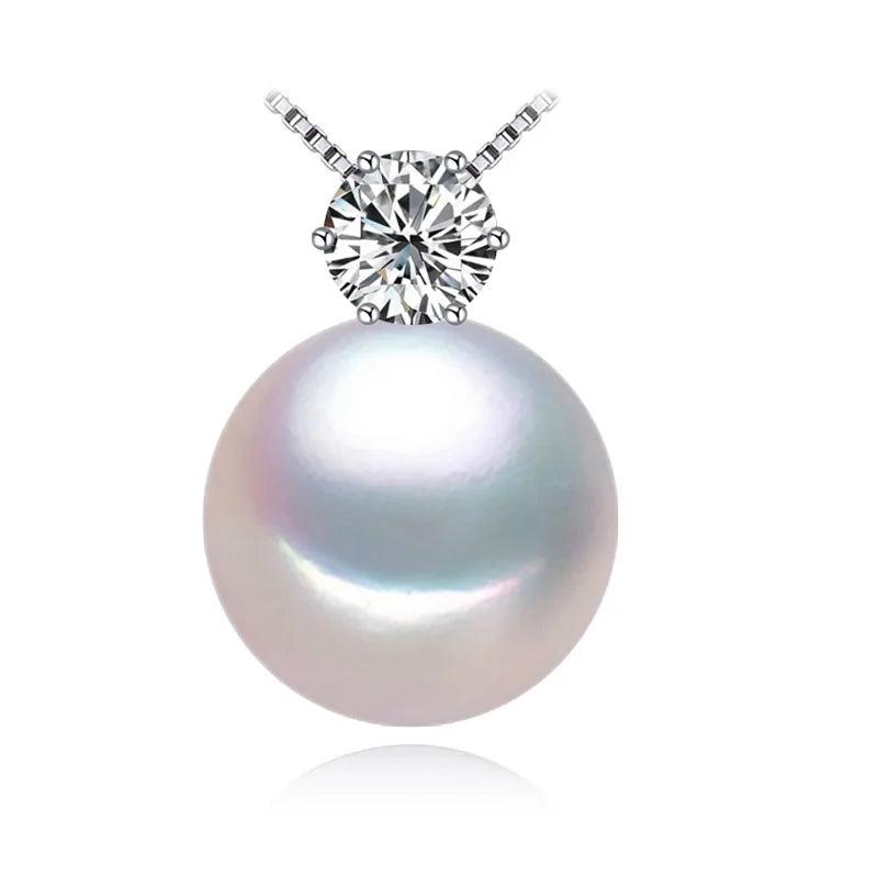 FENASY Freshwater Pearl Pendant Necklace 925 Sterling Silver