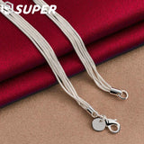 925 Silver 5 Butterfly Snake Chain Necklace for Women