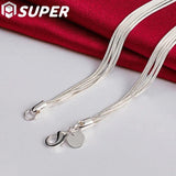925 Silver 5 Butterfly Snake Chain Necklace for Women