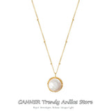 925 Silver Kpop Pearl Choker Necklace Round Balls Chain Pendant Women Jewelry