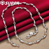 925 Silver Water Drop Pendant Necklace 18 Inch Chain