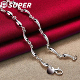 925 Silver Water Drop Pendant Necklace 18 Inch Chain