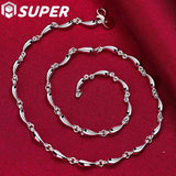 925 Silver Water Drop Pendant Necklace 18 Inch Chain