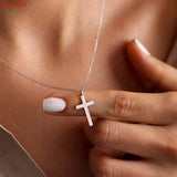 YooFaning Silver Cross Necklace Unique Personality Jewelry Gift