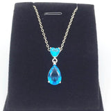 925 Silver Necklace with Sapphire Gemstone Pendant for Women
