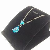 925 Silver Necklace with Sapphire Gemstone Pendant for Women
