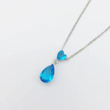 925 Silver Necklace with Sapphire Gemstone Pendant for Women