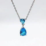925 Silver Necklace with Sapphire Gemstone Pendant for Women