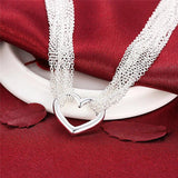 925 Silver Heart Pendant Necklace for Women