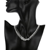 925 Silver Grape Beads Multi-Chain Necklace Wedding Jewelry