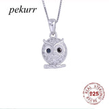 925 Silver Owl Fledgling Necklace Cartoon Bird Pendant