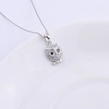 925 Silver Owl Fledgling Necklace Cartoon Bird Pendant
