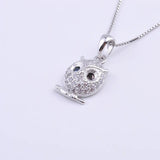 925 Silver Owl Fledgling Necklace Cartoon Bird Pendant