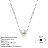 925 Silver Mini Pearl Pendant Necklace NL039