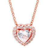 925 Silver Necklace Sparkle Timeless Heart Forever Collier